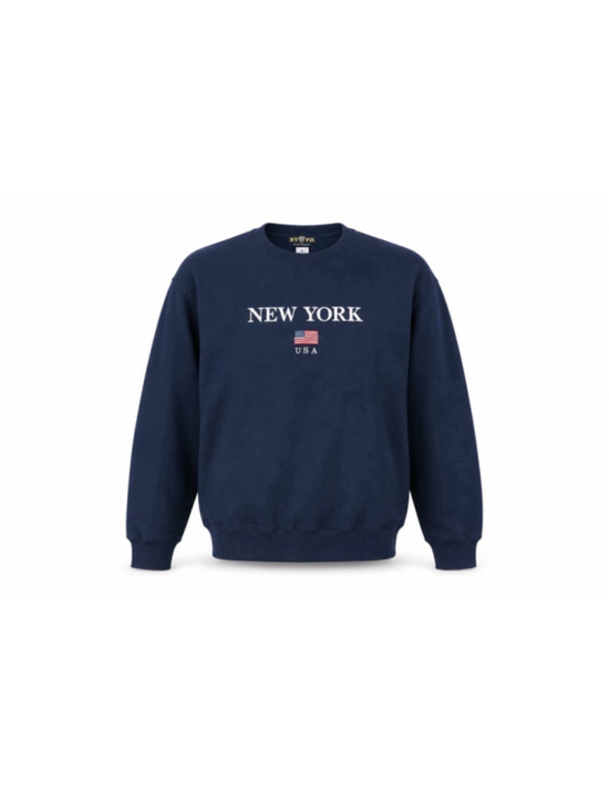 Unbranded Other - Vintage 2002 NYPD New York Men’s USA Embroidered Crewneck Sweatshirt Navy Sz S